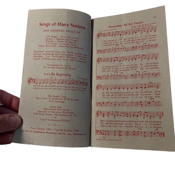 Vintage Songs Of Many Nations Song Booklet Religious Camps Groups Music & Lyrics - Picture 2 of 4